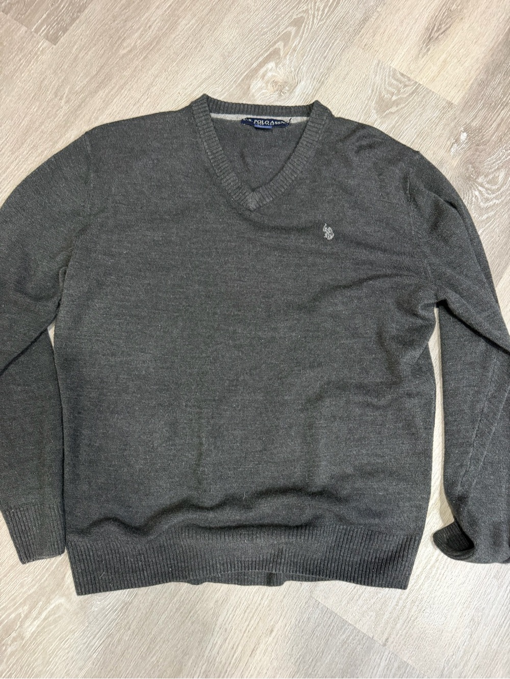 U.S. Polo Assn. Men's V-Neck Sweater - Charcoal